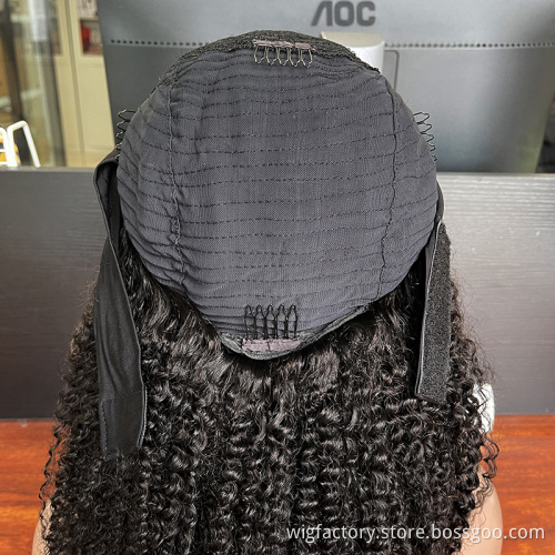 Kinky Straight Wig Headband Human Hair,Long Scarf Wig Glueless Brazilian Remy Hair,Curly Wigs Human Hair Lace Front